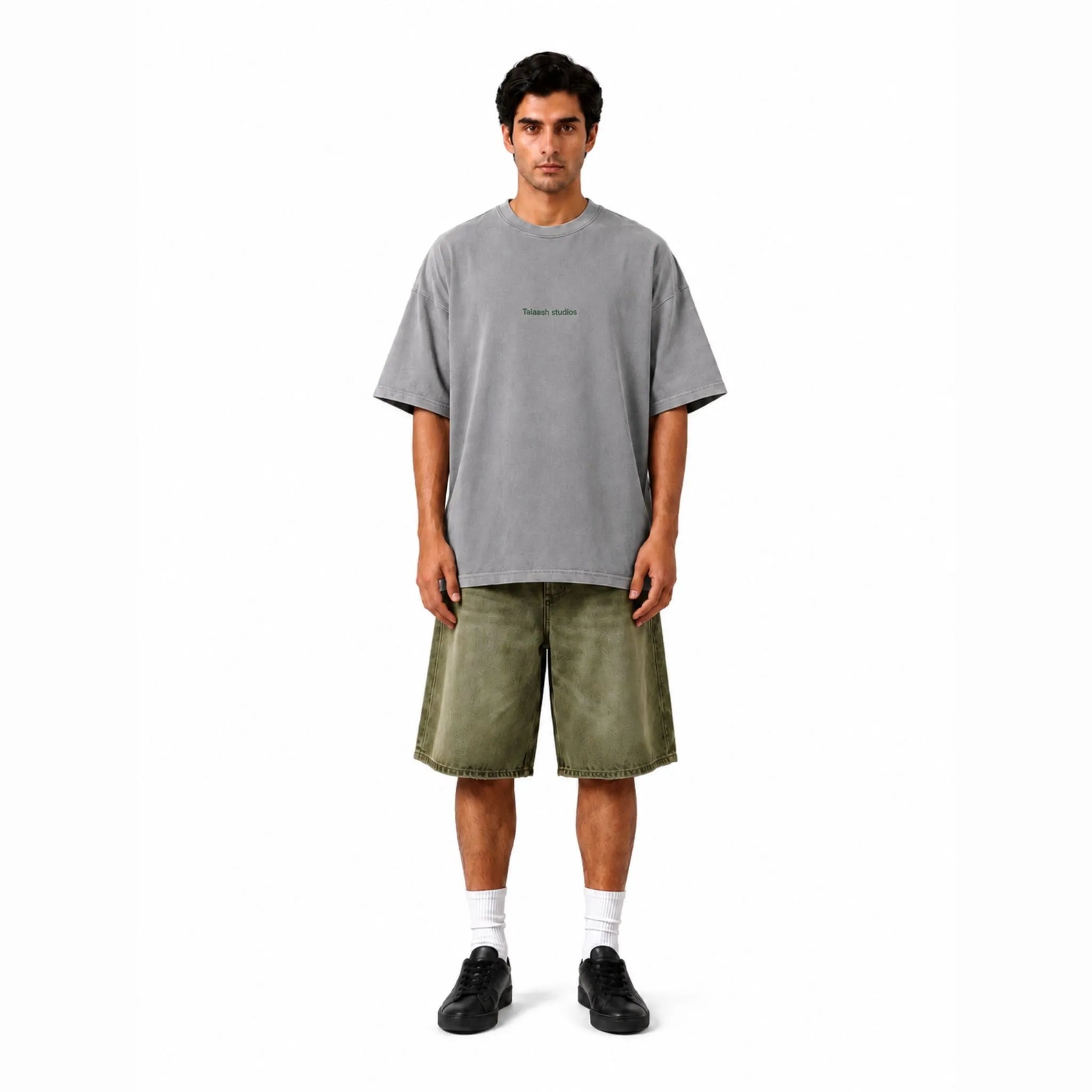 LIGHT GREY ACID WASHED T-SHIRT