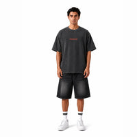 BLACK ACID WASHED T-SHIRT